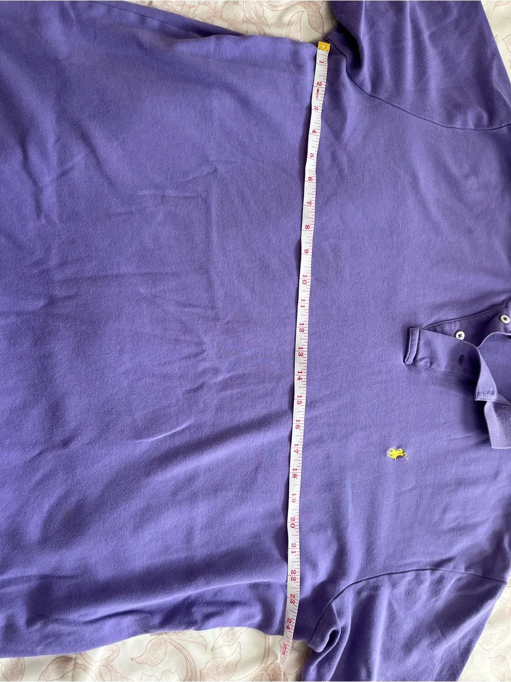 Polo Ralph Lauren Shirt with Small Yellow Pony Logo - Purple XL